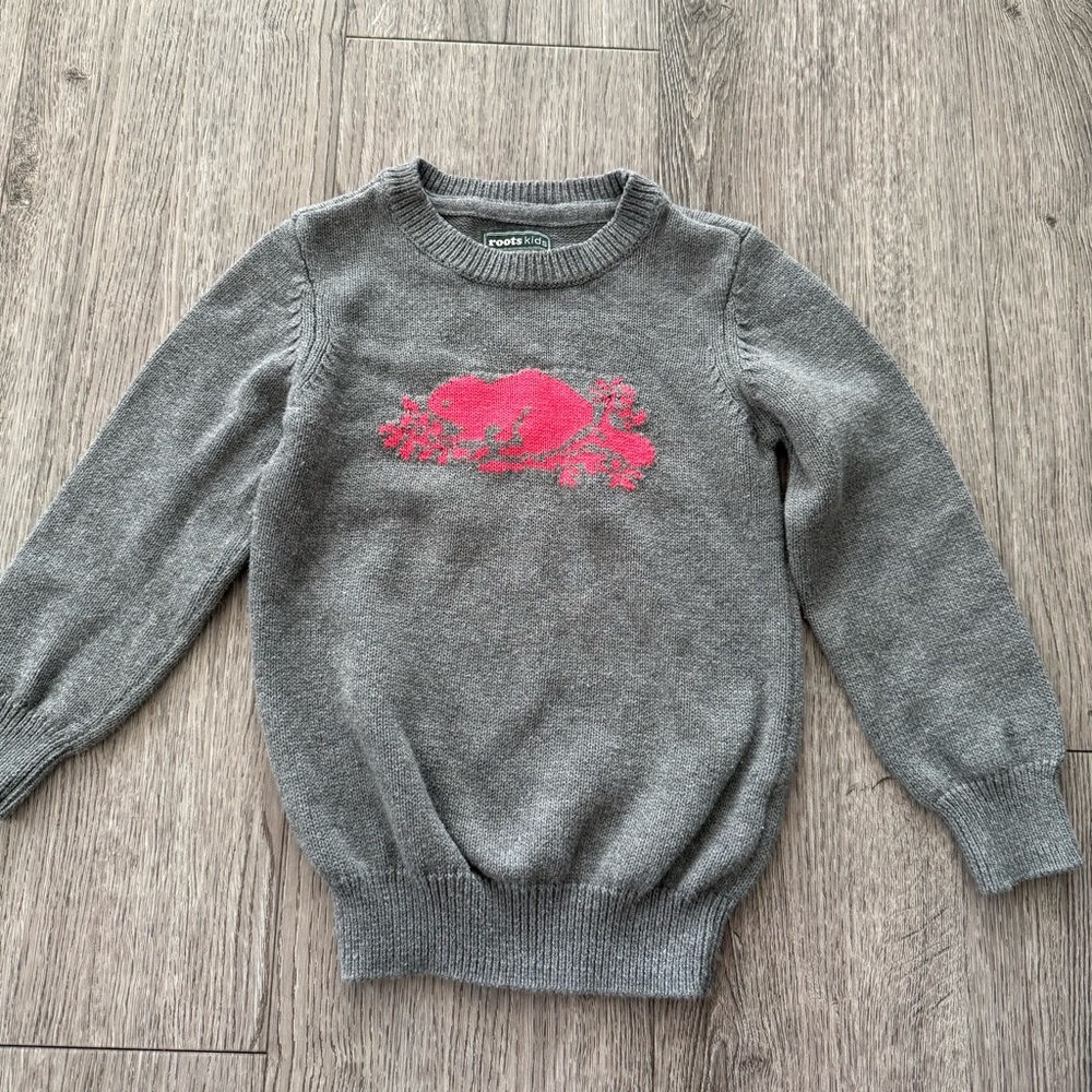 Roots kids Heather Gray Pullover Knit sweater 5t